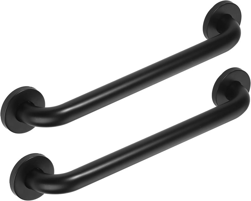 JAKARDA 2pack 18inch Handicap Grab Bar for Shower, Shower Handles for Elderly, Shower Grab Bars for Seniors with Concealed Screws Black - Image 1